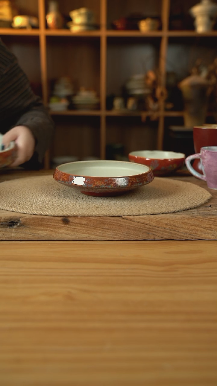 敦煌点彩系列的7英寸收口盘1个