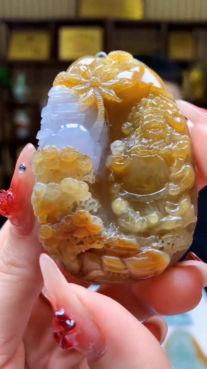 【闪购商品】定制翡翠未镶嵌1071ry-毛货挂件66