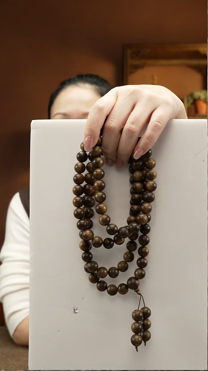 沉香手串沉香手串越南芽庄白棋楠沉水1.2【多圈】圆珠