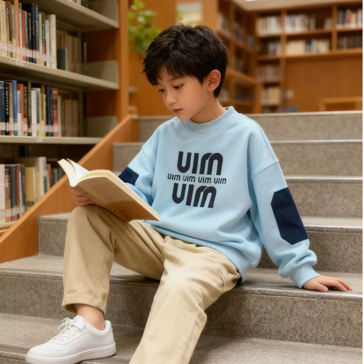 F01282男童冬季加绒加厚卫衣2025年新款中大童儿童秋冬款洋气童装