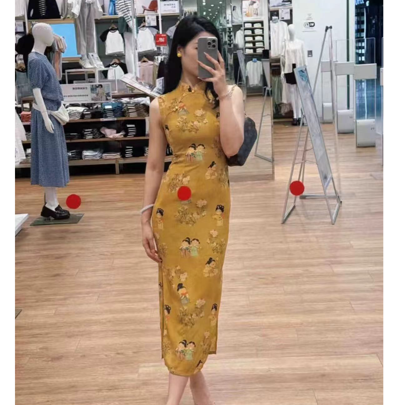 446-小唐人 无袖 如意襟  年轻 爆款 旗袍 