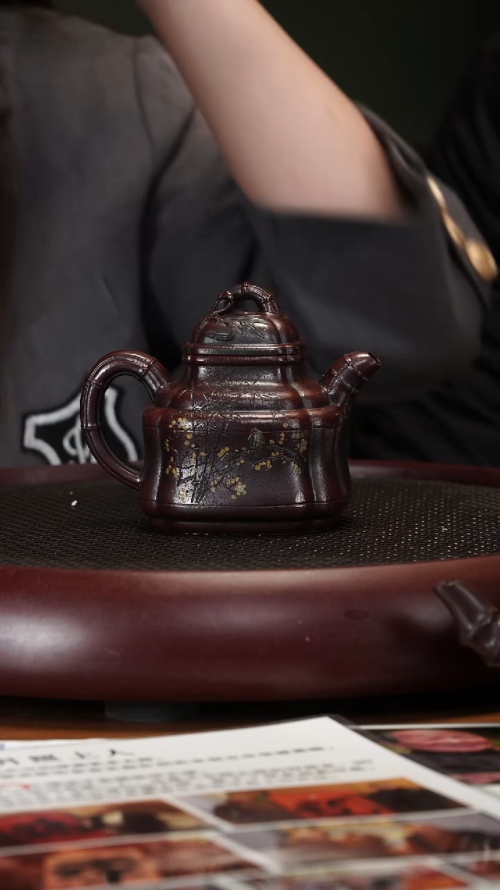 【闪购商品】紫砂茶壶3-93WZG四方竹鼎 明红砂300cc