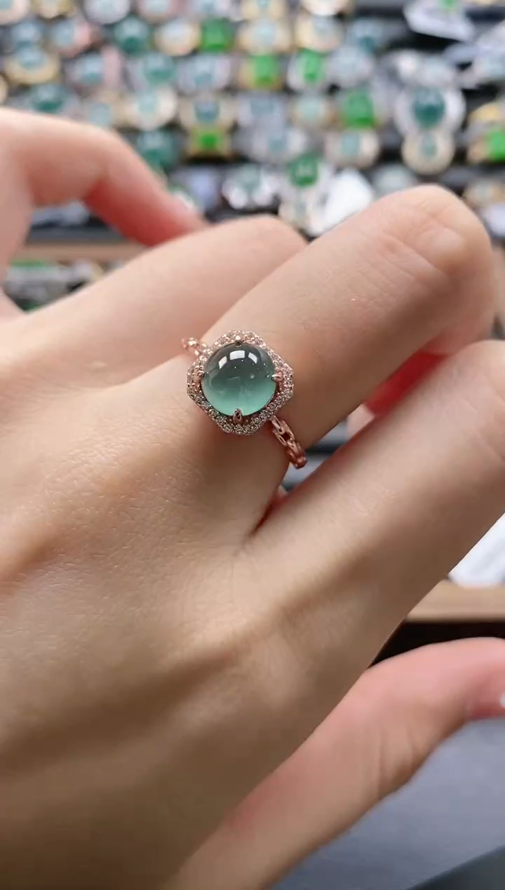 【闪购商品】翡翠戒指银S925镶嵌515111