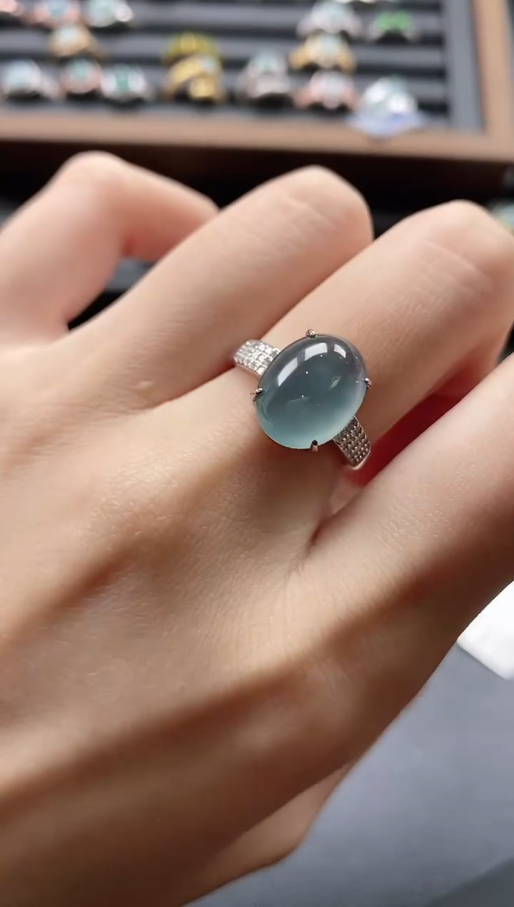 【闪购商品】翡翠戒指银S925镶嵌51511