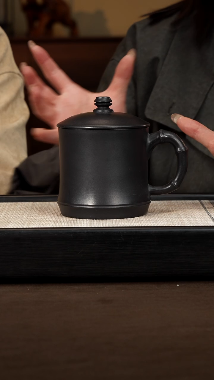 茶壶紫砂【P004】竹节盖杯