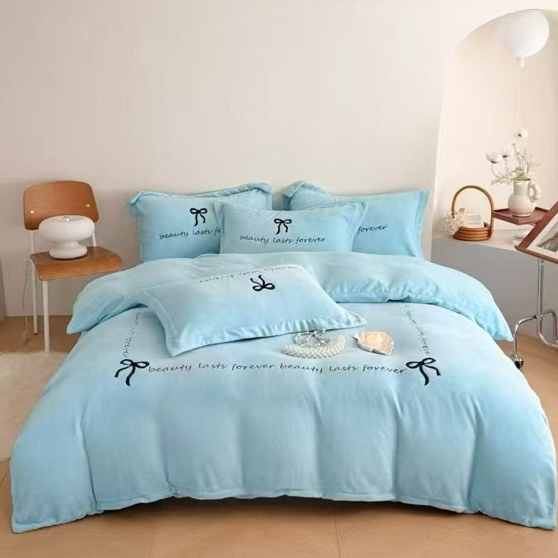  【惊喜福利】梵茜妮 新款A类牛奶绒刺绣四件套