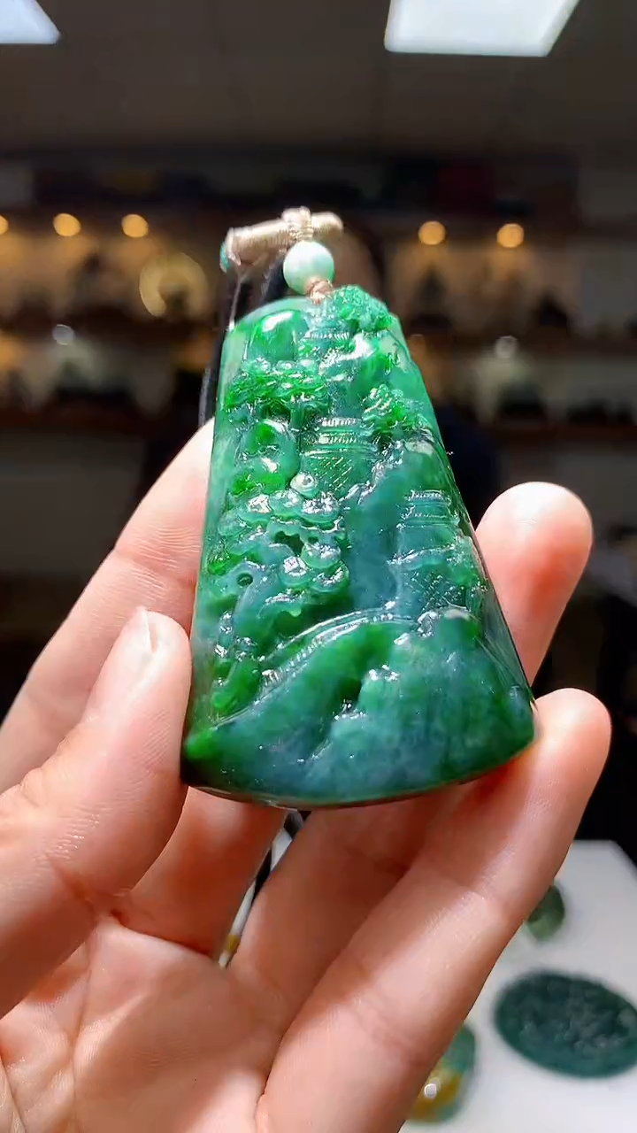 定制翡翠未镶嵌1087hm-毛货挂件36
