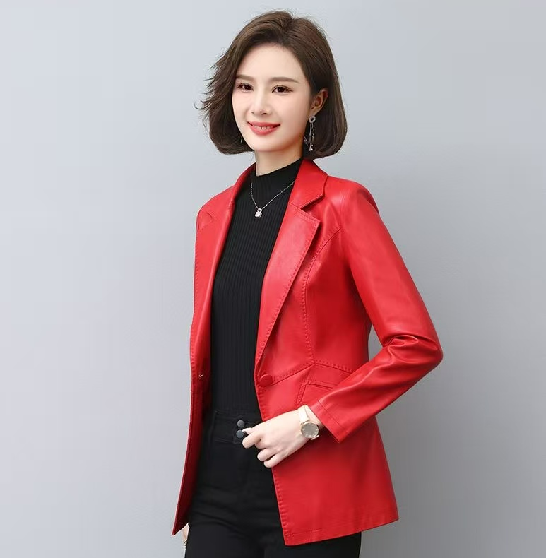 A7721 春秋新款韩版短款皮衣女