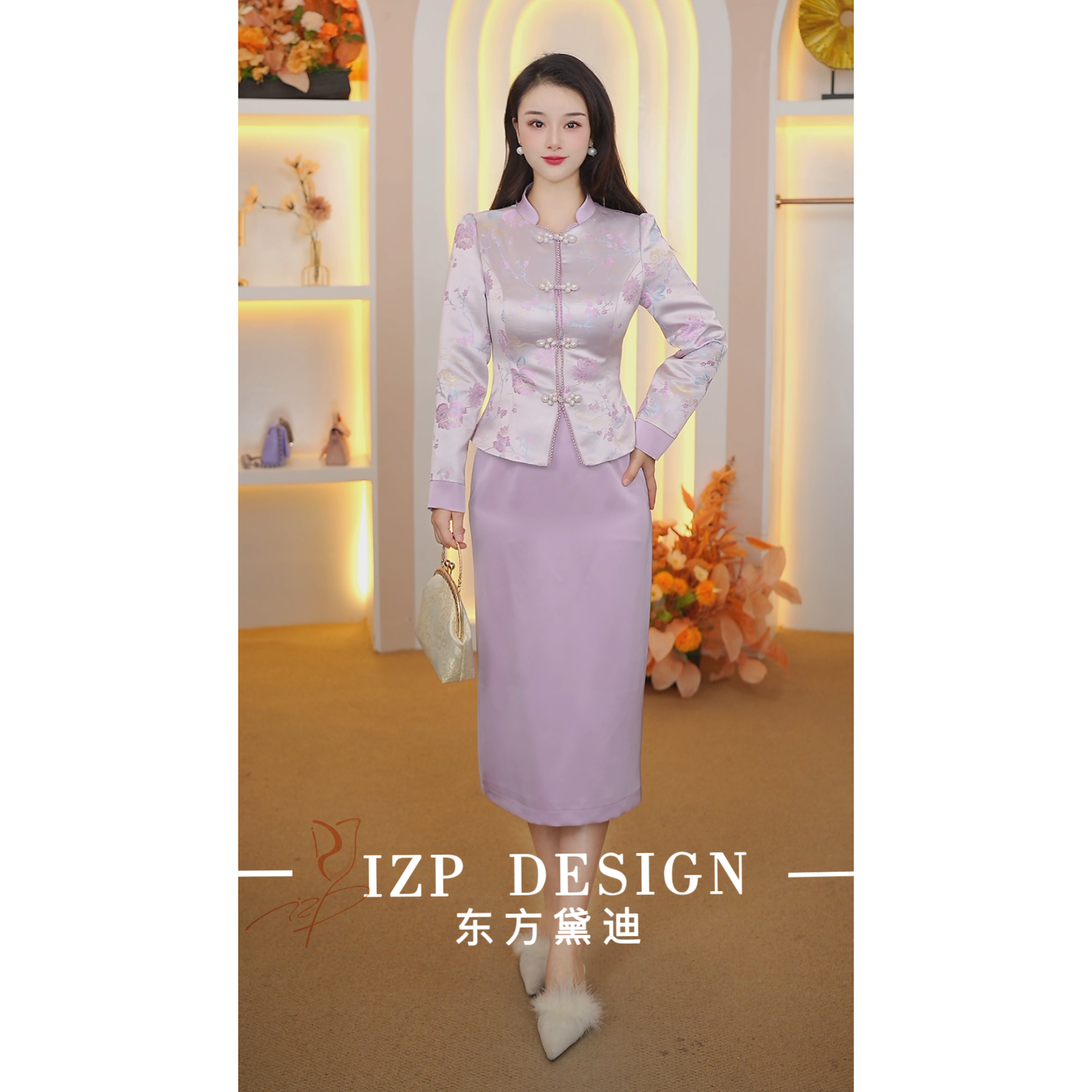东方黛迪 中式国风高级显瘦气质复古优雅春套装PB41707+82396