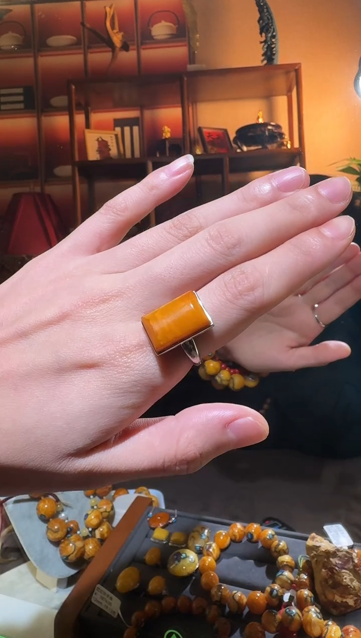 蜜蜡颈饰银S925镶嵌7501天然蜜蜡珠宝奇石