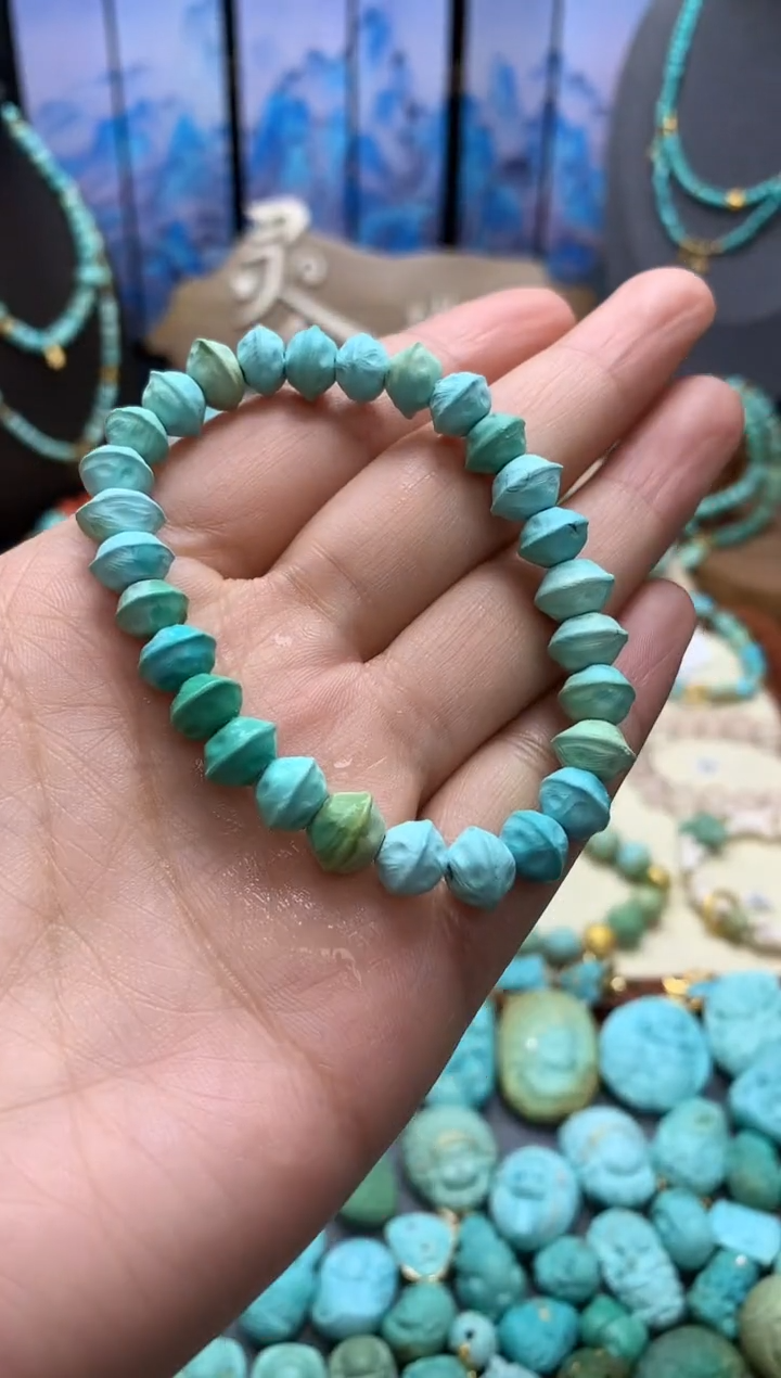 【闪购商品】绿松石手链未镶嵌精工百香籽单圈手链