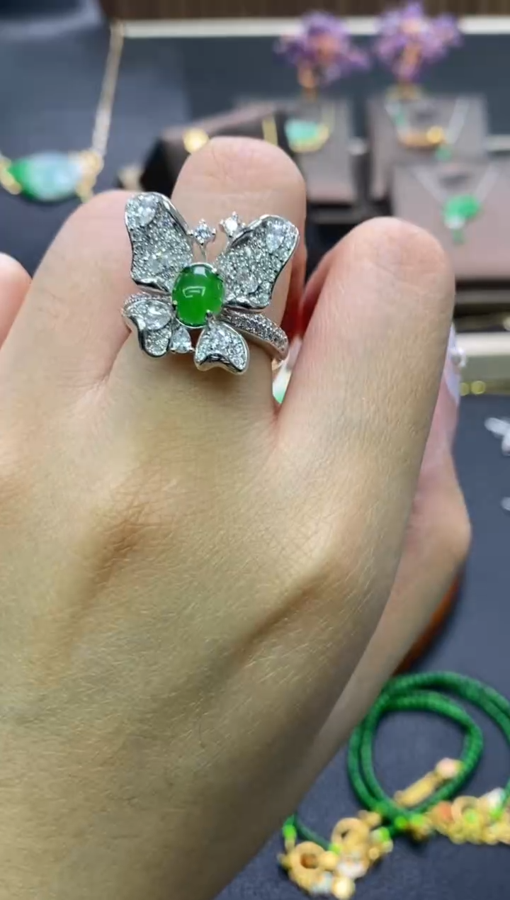 【闪购商品】翡翠颈饰银S925镶嵌净货16033