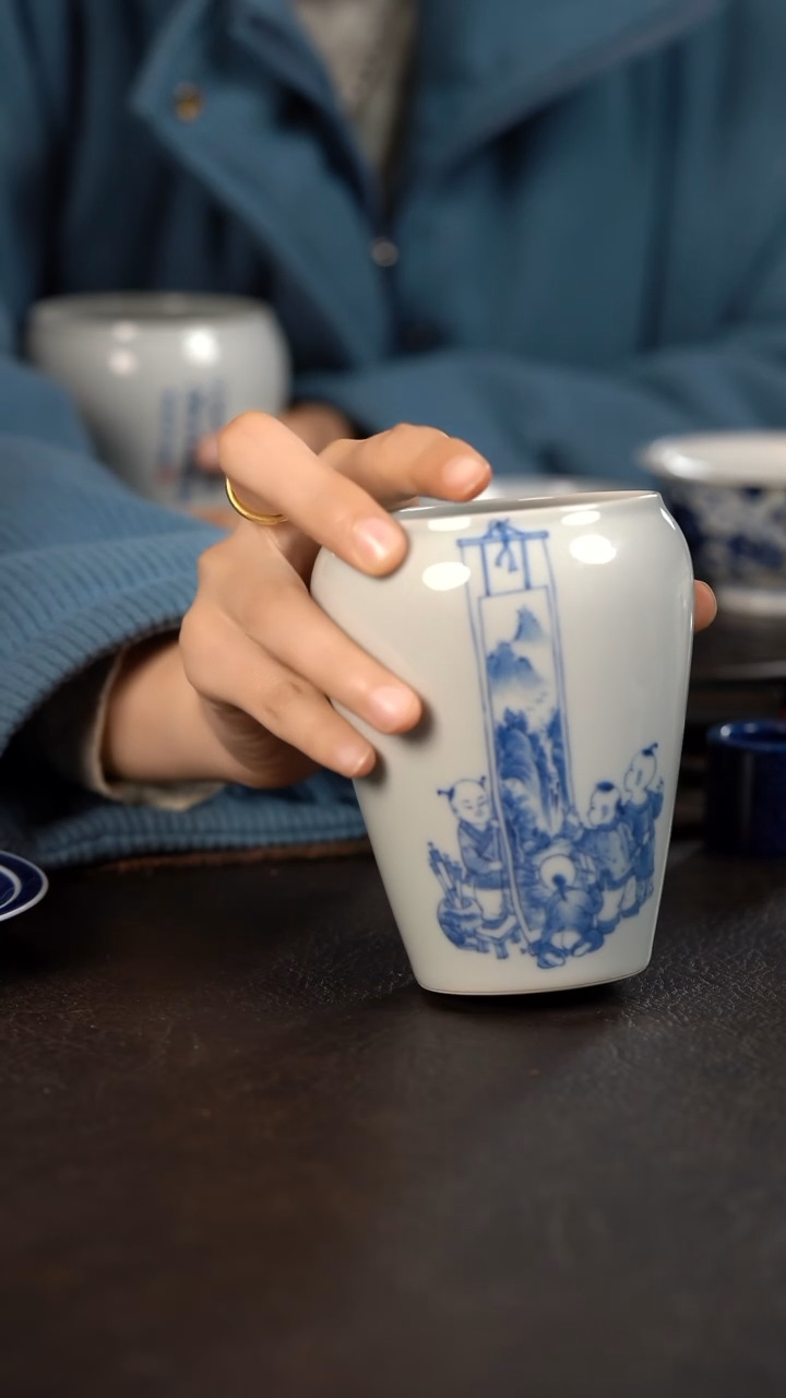 【闪购商品】杯聚澜堂童子赏画水洗