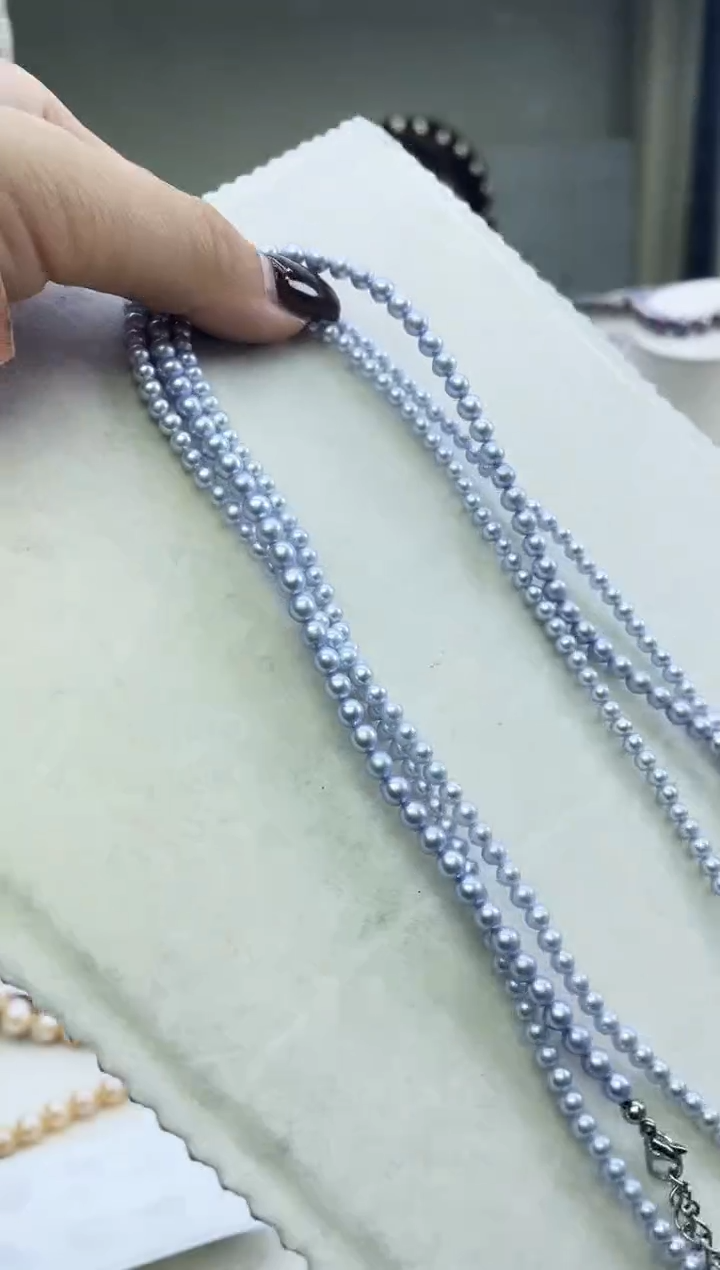 未镶嵌项链淡水珍珠蓝雪小米项链