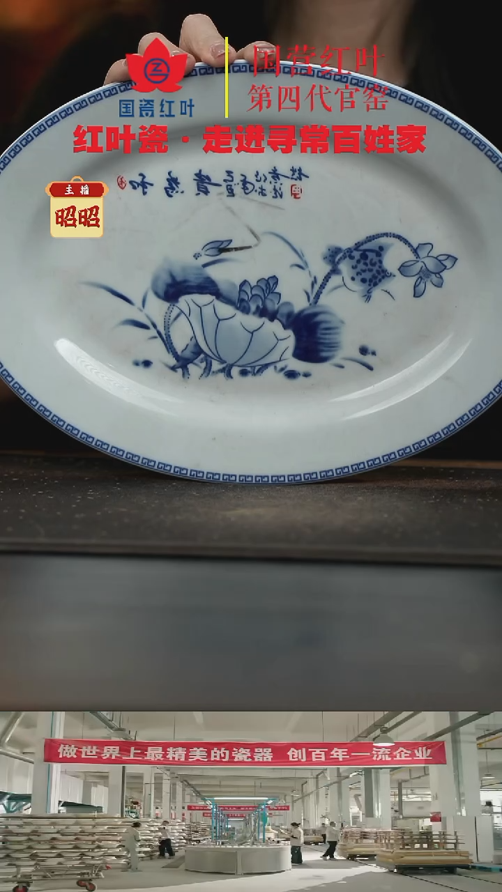 陶瓷1个微瑕和为贵12英寸鱼盘