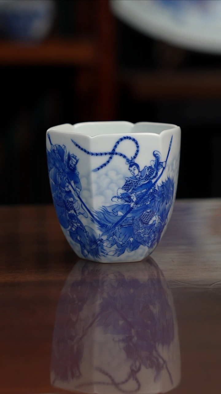 原九段画师沈燕鸿老师三英战吕布