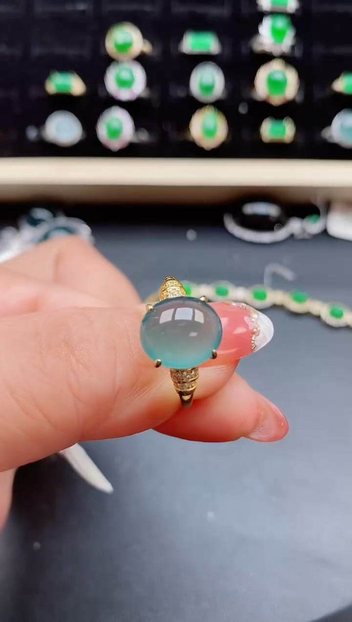 【闪购商品】翡翠戒指银S925镶嵌508550