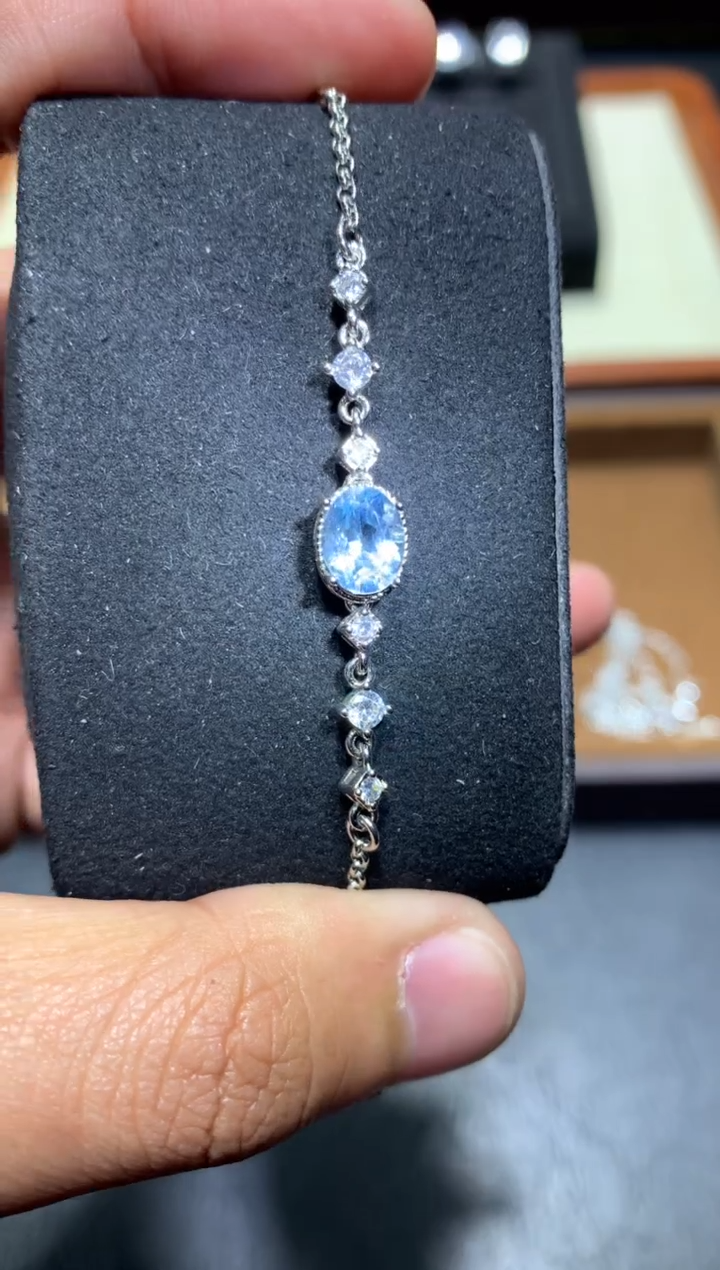 未镶嵌手链海蓝宝石G63【多样性发其一】