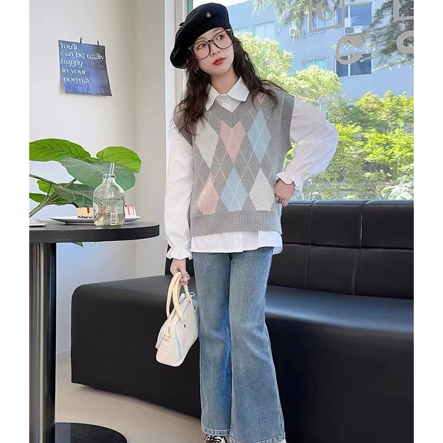 百搭款菱形格马甲802