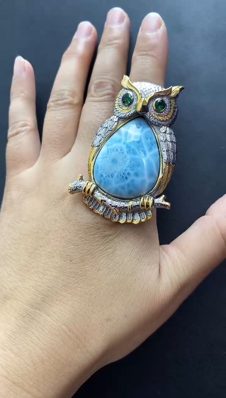 未镶嵌针钠钙石（海纹石）手链戒指