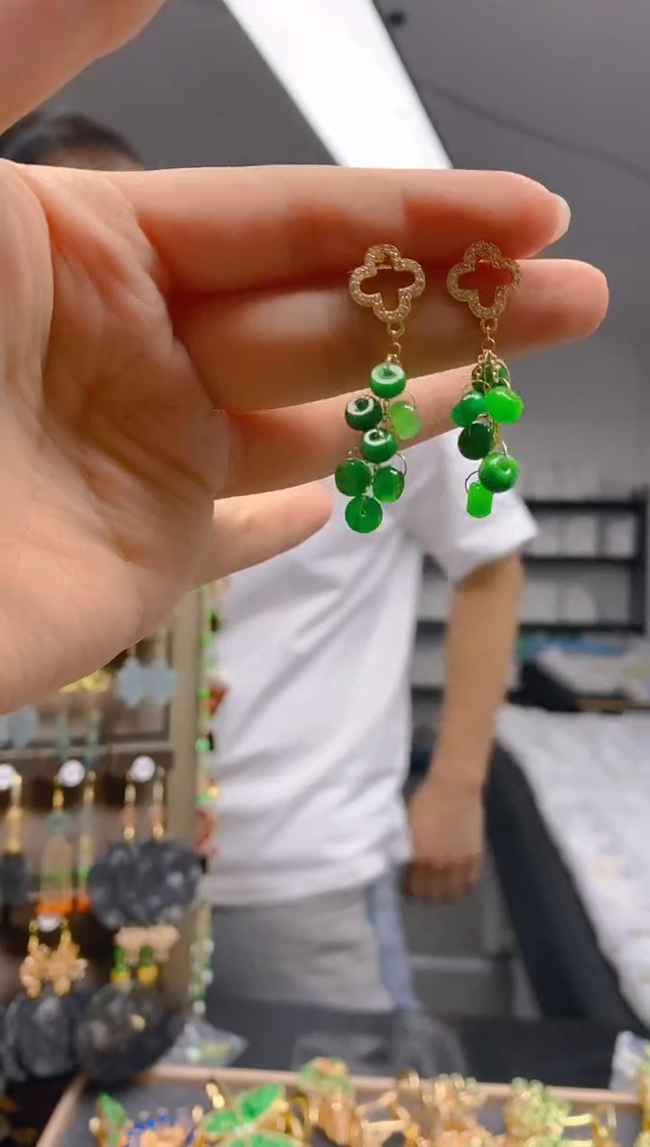 【闪购商品】翡翠耳饰合金0181翡翠耳钉