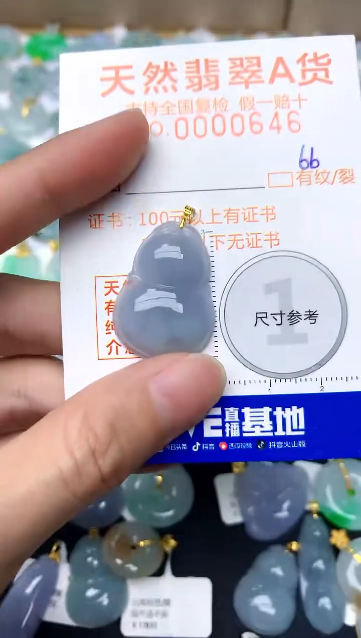 【闪购商品】翡翠颈饰18K金镶嵌66天然A货翡翠·