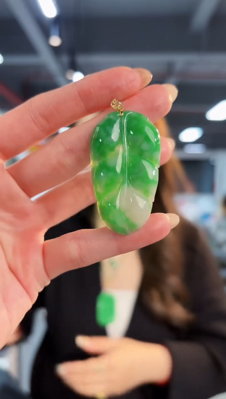 【闪购商品】翡翠颈饰18K金镶嵌 缅料A货/支持复检/一件