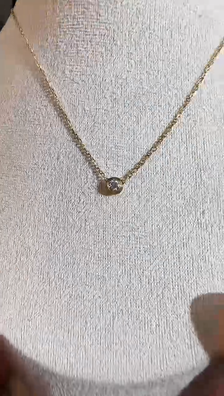 【闪购商品】钻石项链18K金镶嵌k黄