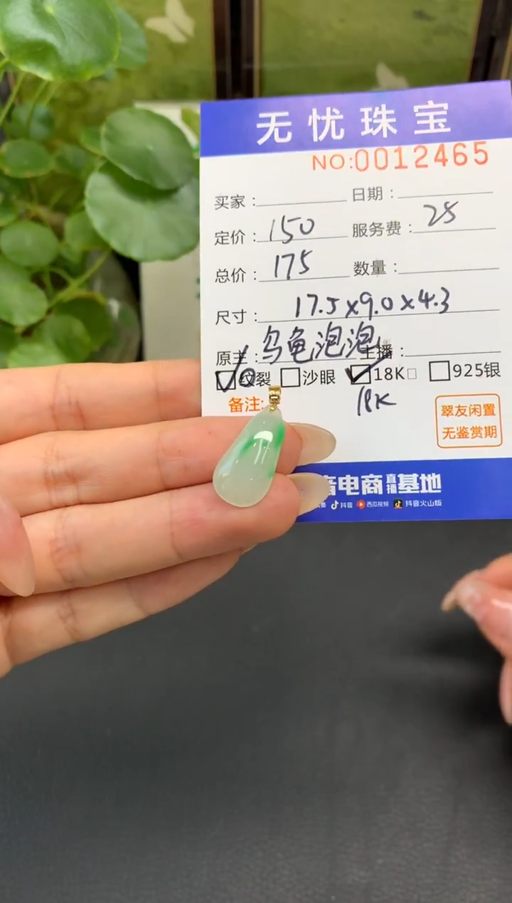 18K金镶嵌定制翡翠高****娴E812