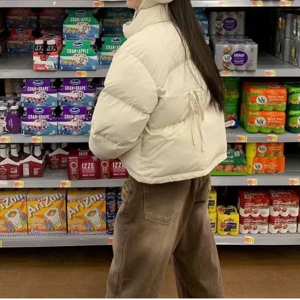 冬季小个子可爱减龄百搭短款立领羽绒服H2089