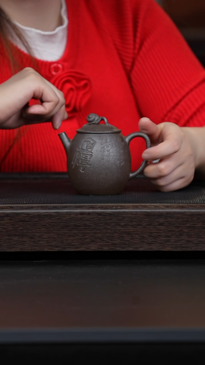 【闪购商品】紫砂茶壶微瑕老紫泥荔枝木柴烧蜗牛壶