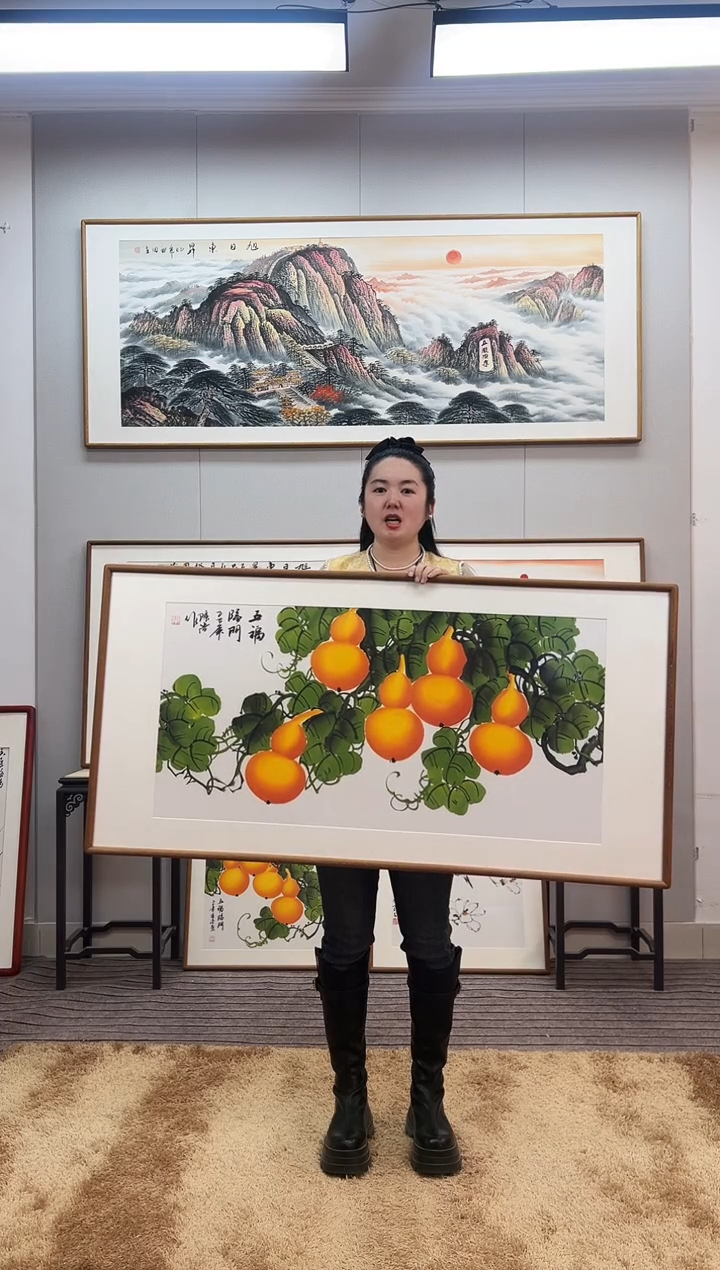 国画手绘葫芦122*62尺寸（横幅）