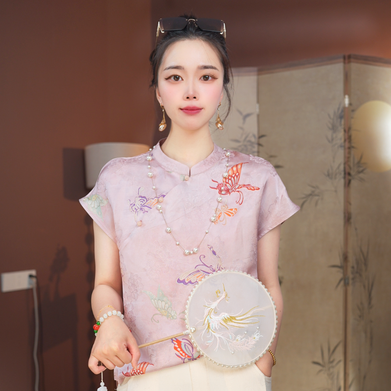 【蝶禾】夏季新款新中式国风文艺气质返潮复古国潮文化女士上衣