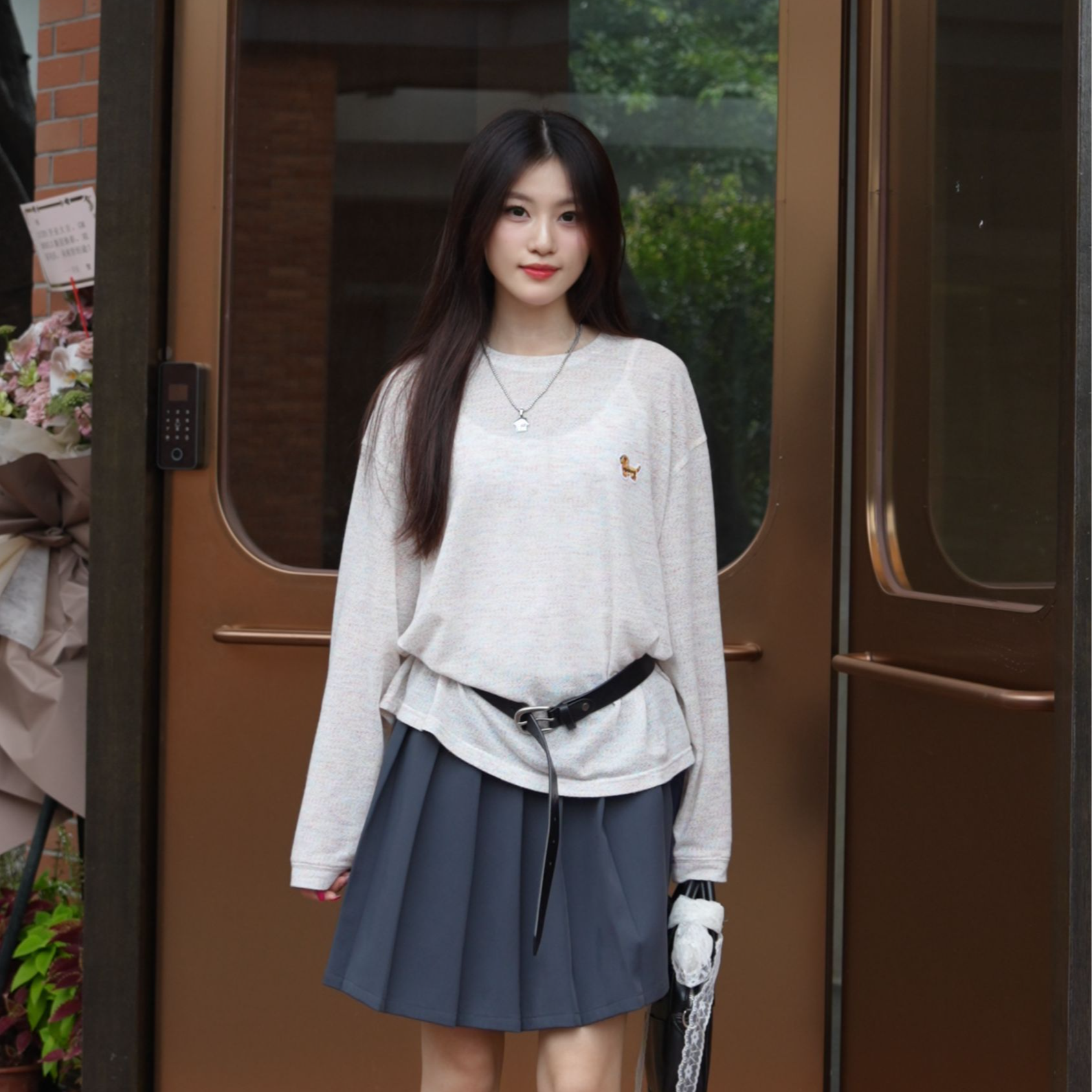 PSO Brand刺绣长袖短款防晒秋季休闲风常规打底衫印花T恤NTX039