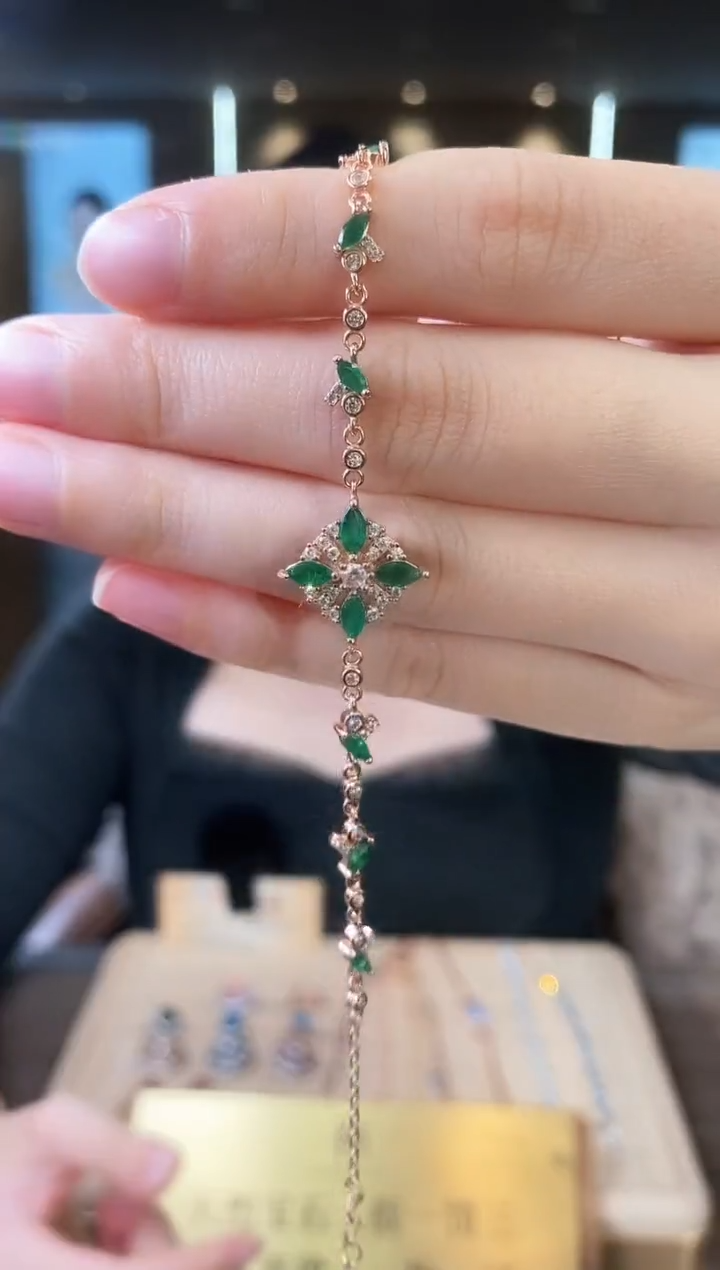 【闪购商品】祖母绿手链银S925镶嵌05