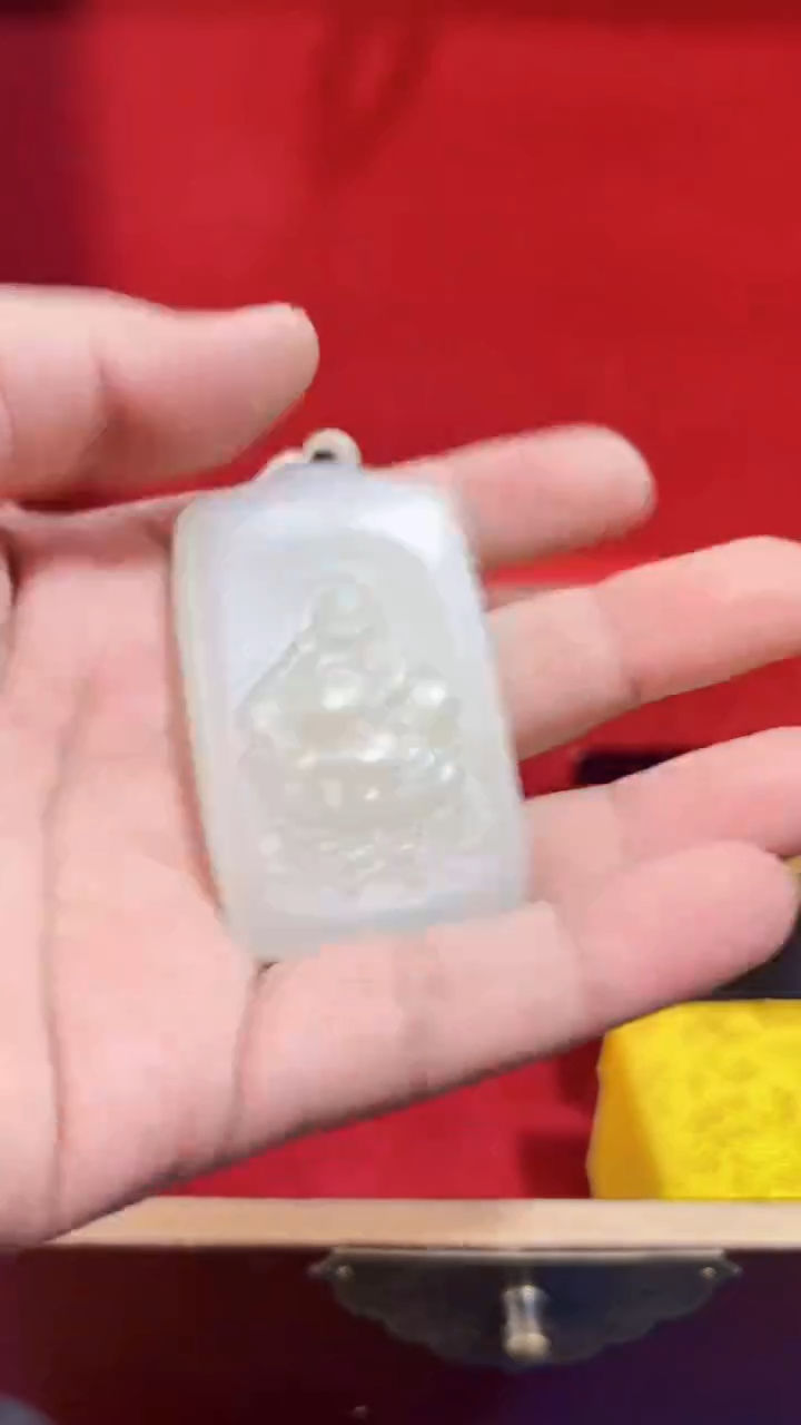 和田玉未镶嵌挂件和田 晴水佛公牌（飞铃文玩）