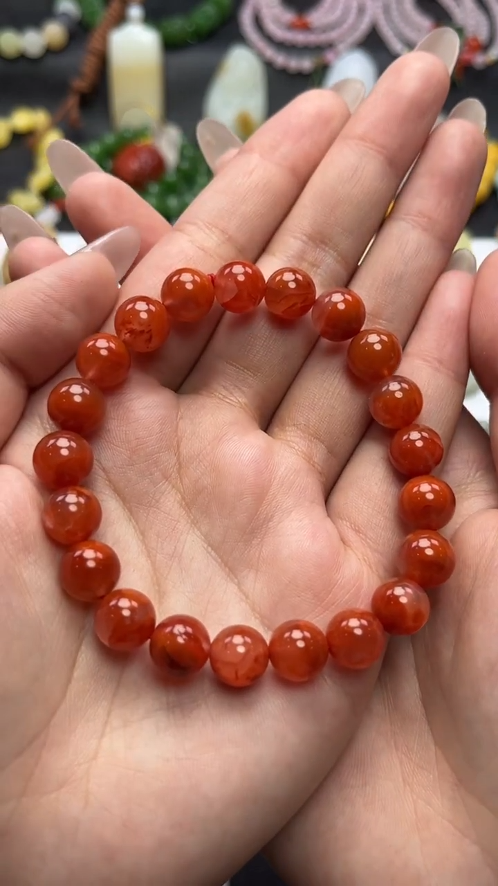 未镶嵌手串南红玛瑙圆珠手串