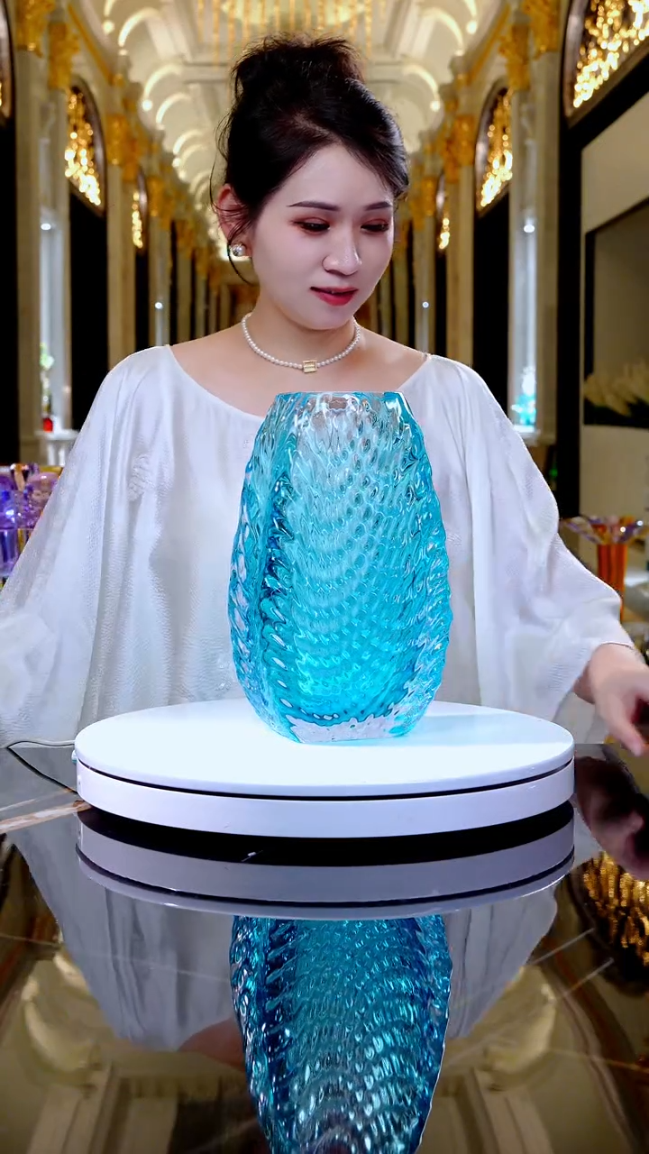 摆件琉璃AJ1010691蓝色花器