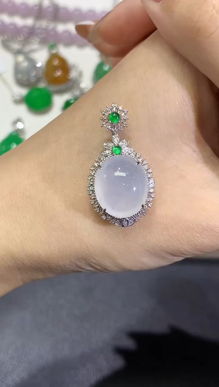 【闪购商品】翡翠颈饰18K金镶嵌团购32