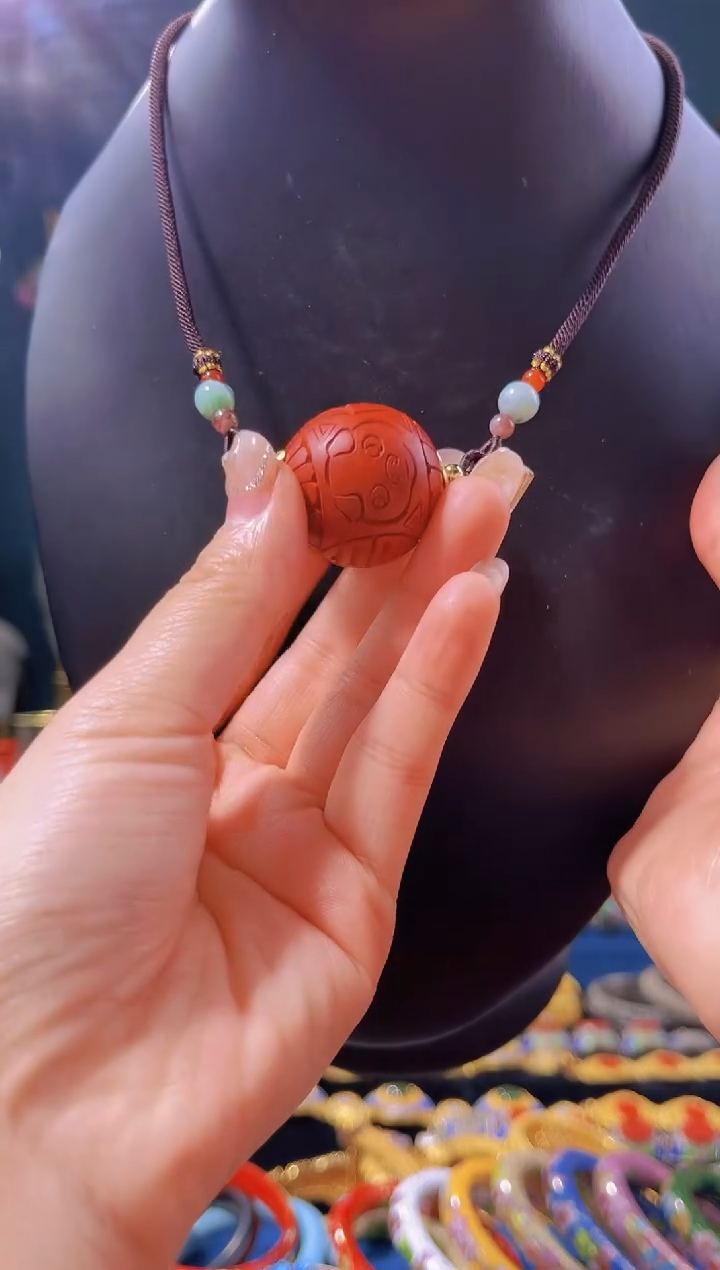 【闪购商品】雕漆大珠项链财珠