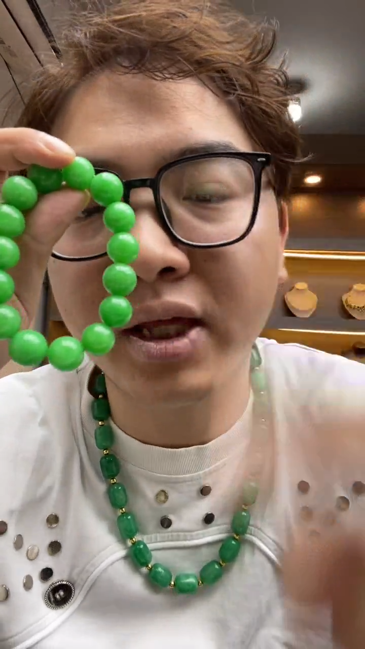 未镶嵌手串翡翠14mm翠青手串