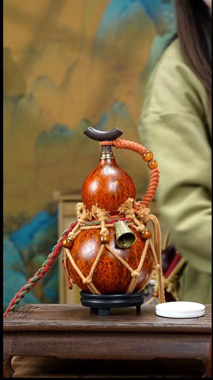 XW025复古网兜款天然酒葫芦（一物一拍）