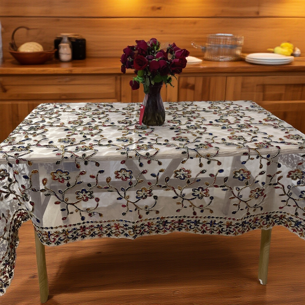 DY133-28 金丝绒(130*180cm长方）彩色梅花家用长方形网红桌布