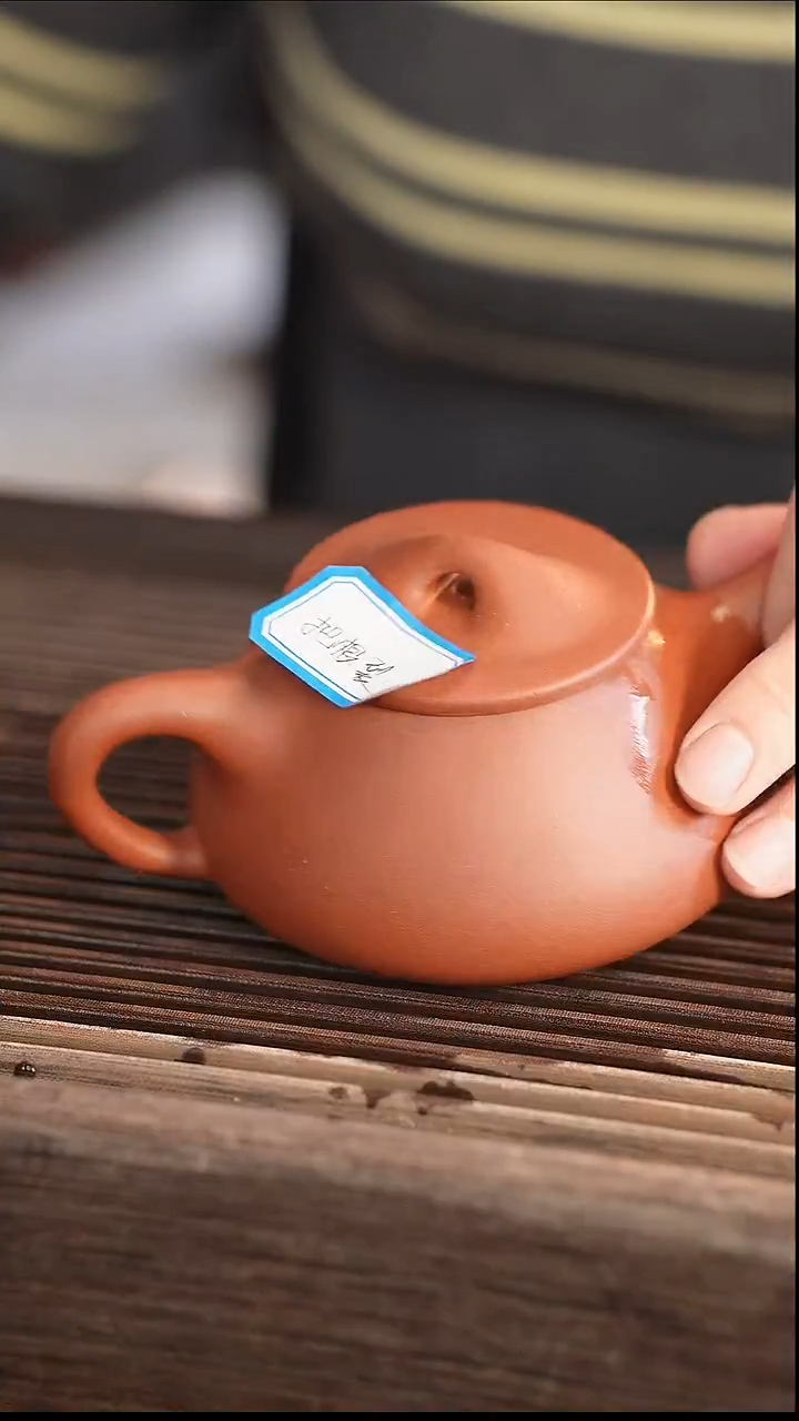 茶壶紫砂【把根裂】北红赤铁 景舟石瓢 210cc