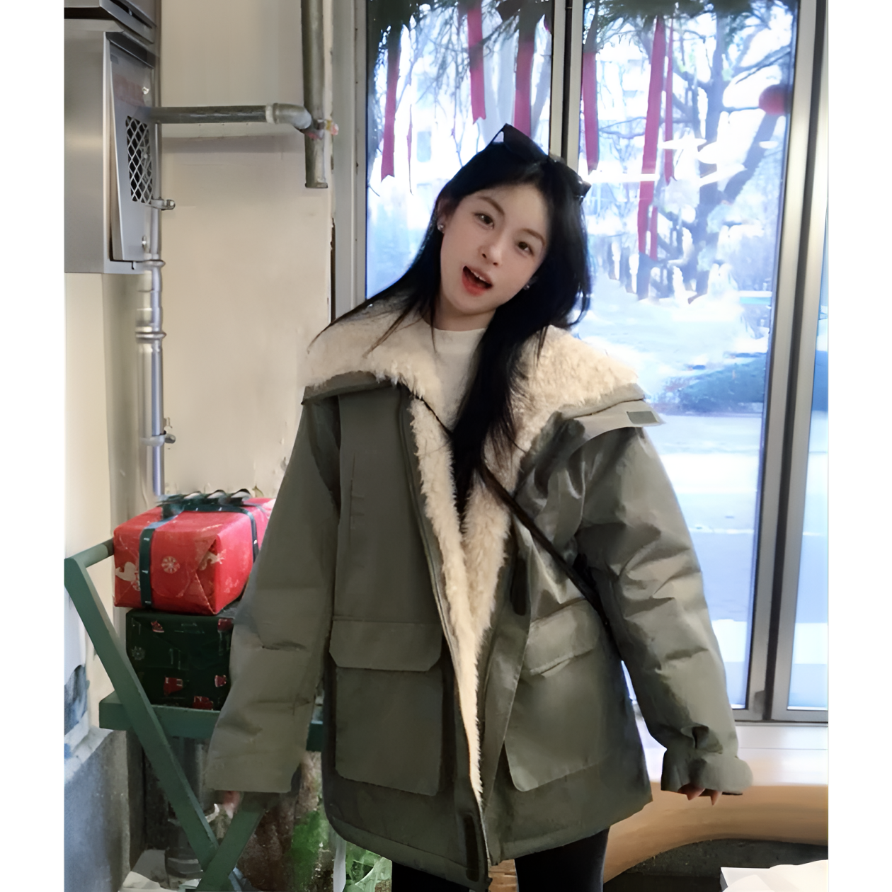 2025年冬季新款工装棉服女潮加厚加绒显瘦设计感小个子宽松厚外套