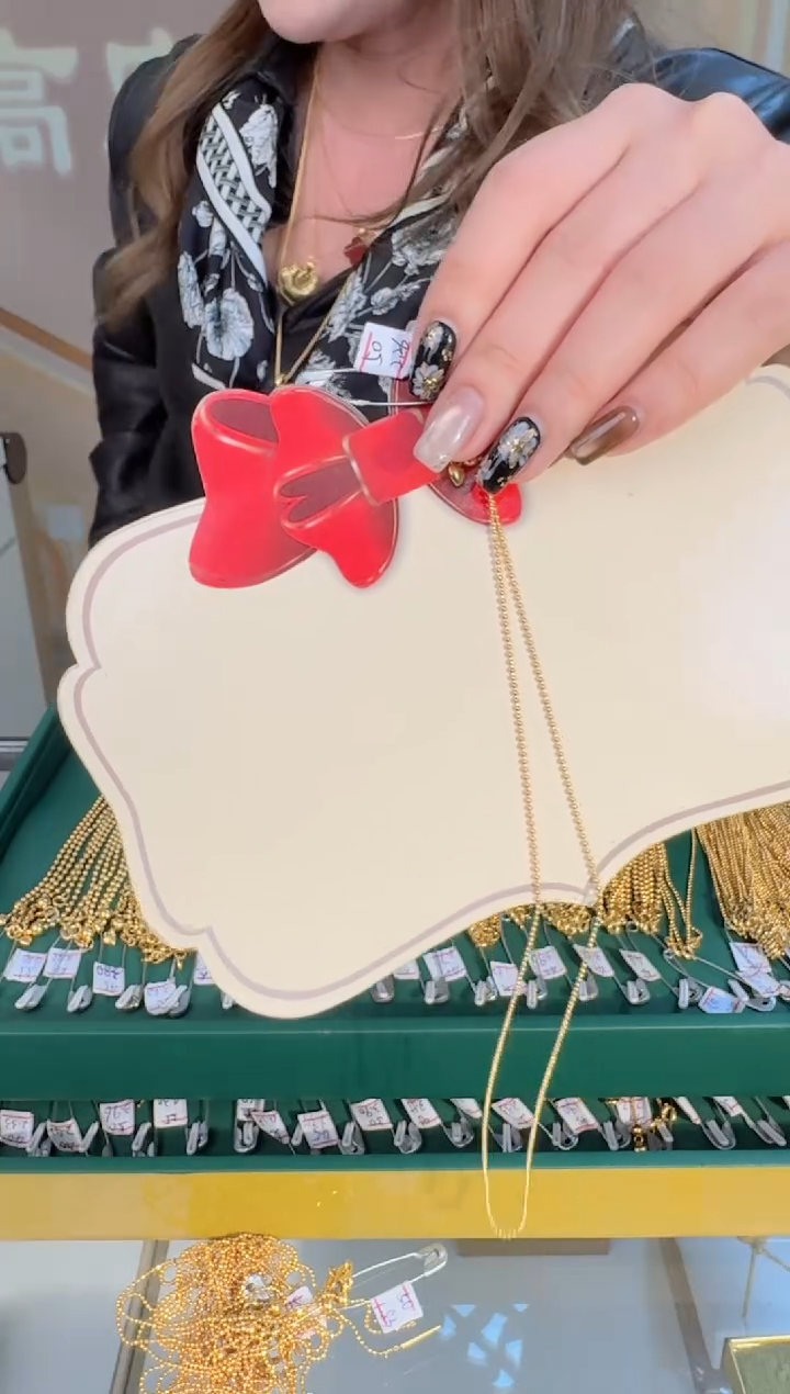 50cm爱心抽拉光面珠珠链2.26g（多样性发货）