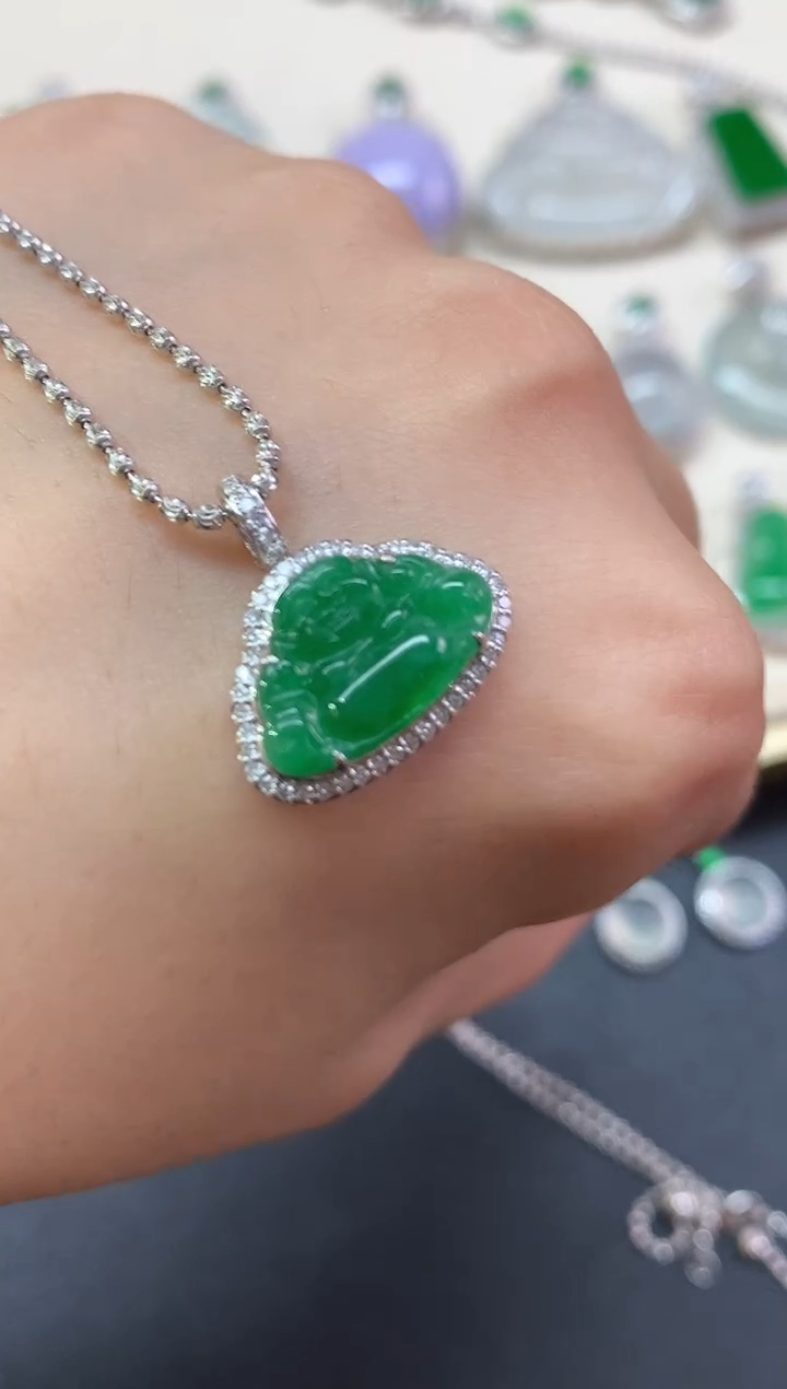 翡翠18K金镶嵌吊坠(不含链)吊坠(不含链)|5800