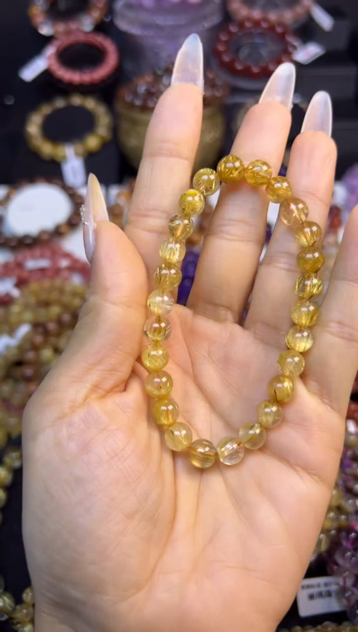 未镶嵌手串水晶金发晶7.8mm