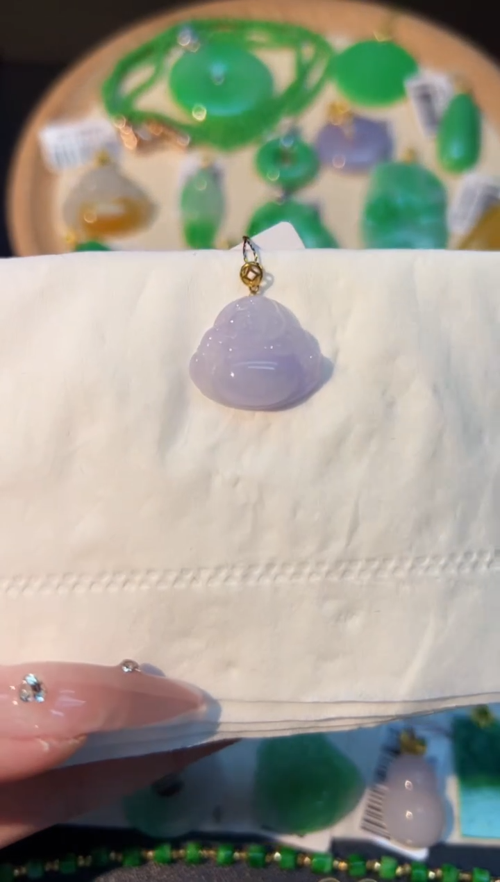 【闪购商品】翡翠颈饰18K金镶嵌Y缅料A货/支持复检/一件