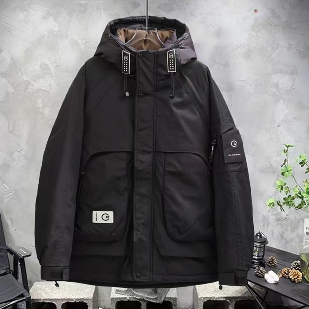 W076-冬季百搭潮牌时尚男女同款保暖加厚加绒羽绒服-G
